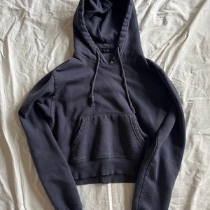 John galt navy blue cropped hoodie